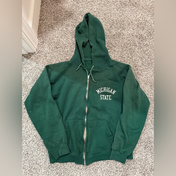 Champion Tops - Vintage Michigan State zip up hooded sweatshirt, size small